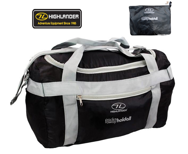 Mens Pack Fold Away Out Travel Holdall Messenger Duffle Bag Pack Black