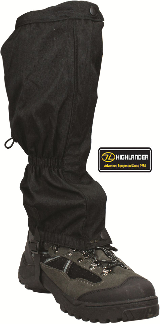 Highlander Walking Hiking Combat Boot Cadet Gaitor Gaiter Black