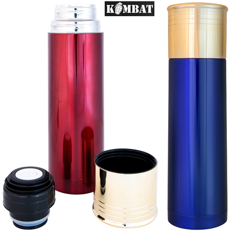 D Zine Shotgun Shell Cartridge 1Ltr Vacuum Drink Flask Thermos Hunting Outdoor