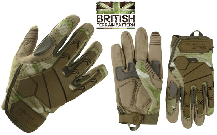 BTP Alpha Tactical Military Fingerless Gloves Micro Fibre Palm Rubber Knuckle