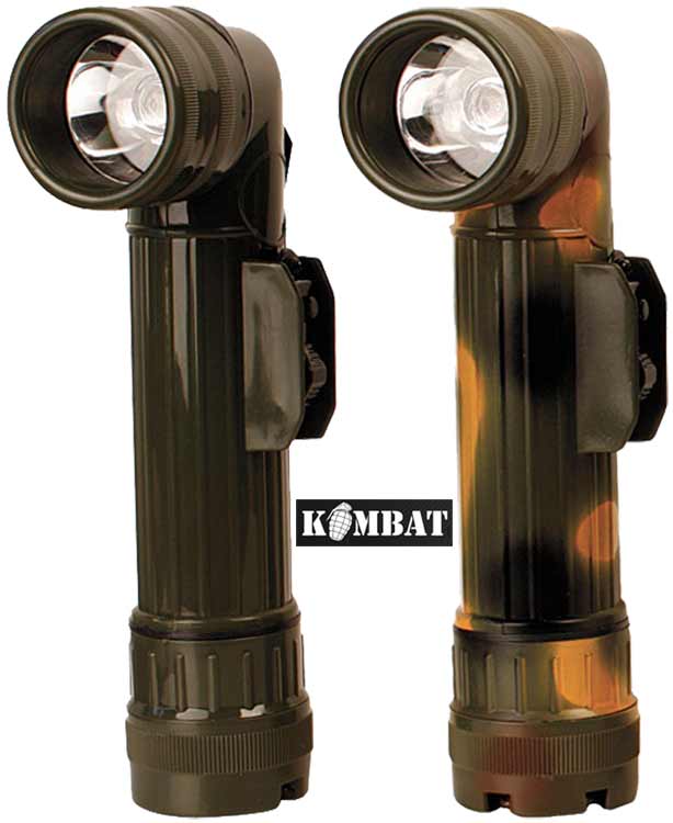 KOMBAT ANGLE TORCH OLIVE GREEN LARGE USES 2X D BATTERIES