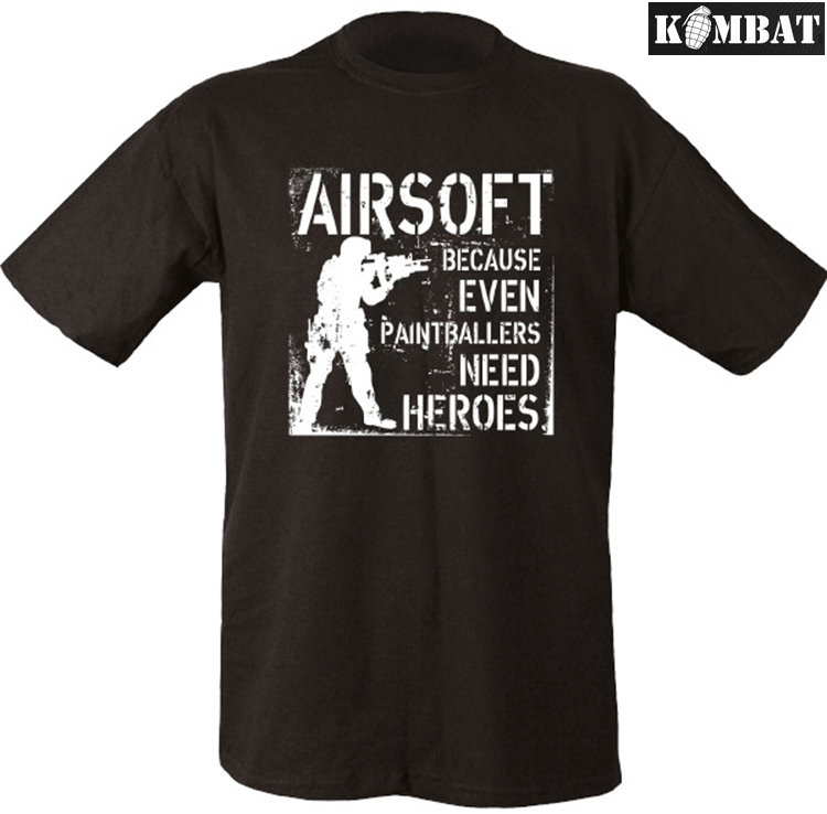Mens Airsoft Even Paintballers Need Heroes Paint Ball Paintball TShirt