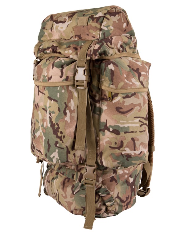 28L Military Tactical Rucksack Backpack - MOLLE, BTP Camo, Water Repellent With Rain Cover For Hiking, Travel