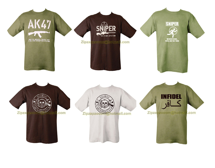 Military Printed Army Combat T Shirt Sniper Infidel Ak 47 For All Combat Accessories Bags Click Here