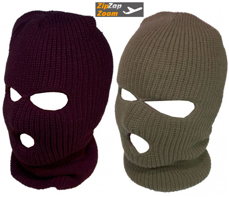 Mens Balaclava Army Military 3 Hole Full Face Hat Snood Black Green