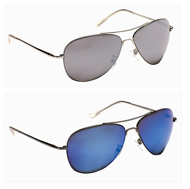 Mens Ladies Classic Retro Metal Vintage Silver Mirror Pilot Sunglasses Case