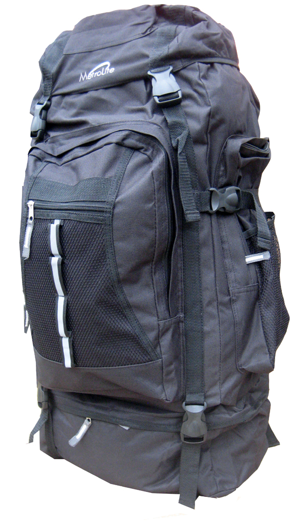 Grand Camping Randonnée Voyage Festival Sac À Dos Sac Pack Neuf 120 L Noir