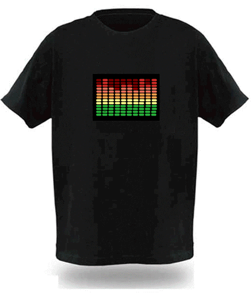 Sound Activated Electronic Light Up Rave Graphic Equalizer T Shirt All ...